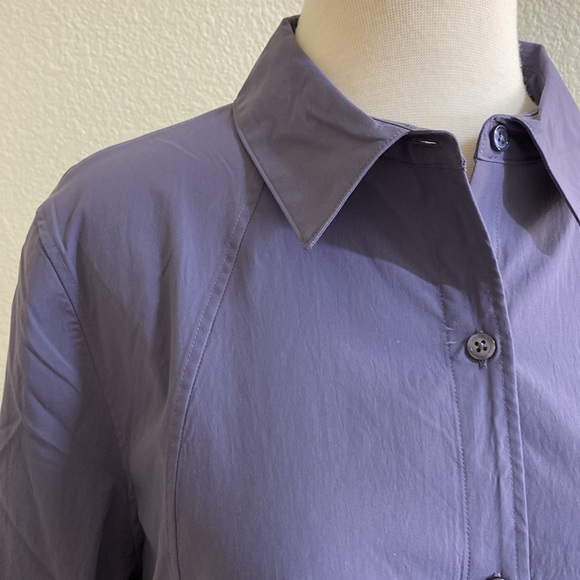 Athleta Purple Stretch Button Down Long‎ Sleeve - Picture 2 of 6